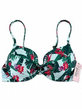 Victoria Secret Swim Twist Front Push-Up Bikini Top NWT Sz 34C